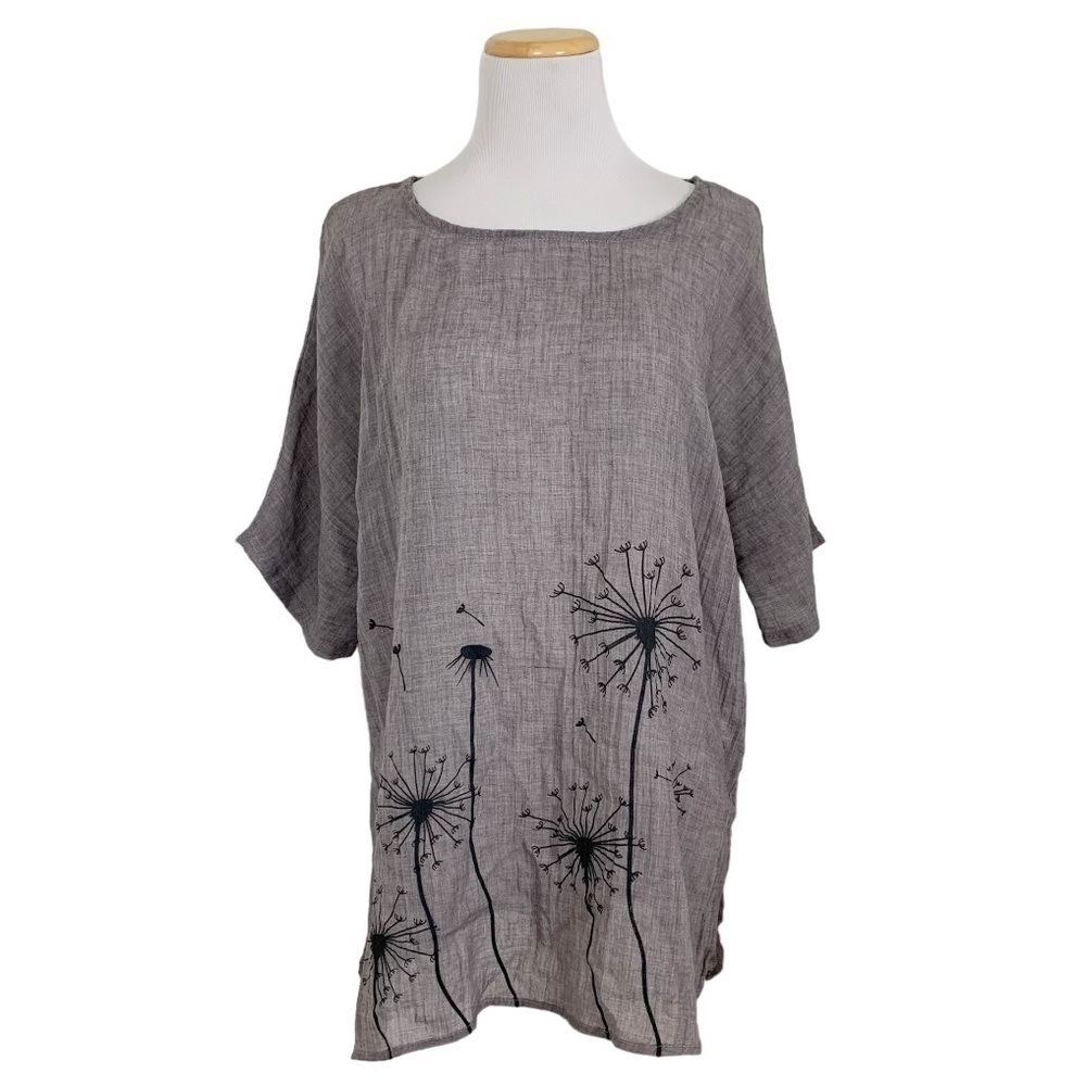 Lagenlook Lightweight Dandelion Blouse Topper Oversized Shirt